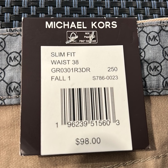 Michael Kors Parker Slim Fit Stretch Twill Pants NWT - Picture 3 of 3